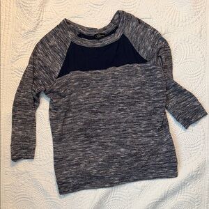 Gray and Navy Long Sleeve Top